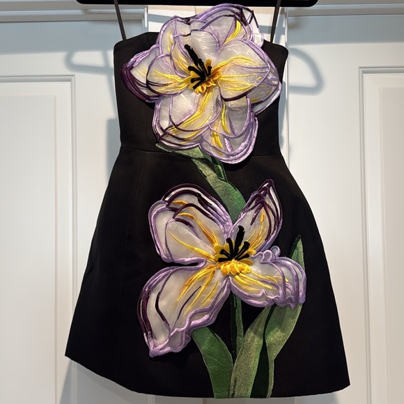 Leo Lin Rosalie Appliqué Floral Bustier Mini Dress - Picture 4 of 7